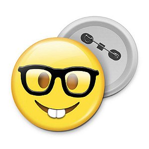 Botton Emoticon - Emoji Nerd Geek
