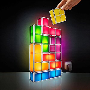 Luminária Tetris Bloco LEDs montáveis