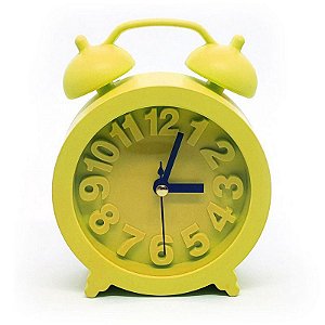 Relógio de mesa Retrô Moderno redondo - amarelo