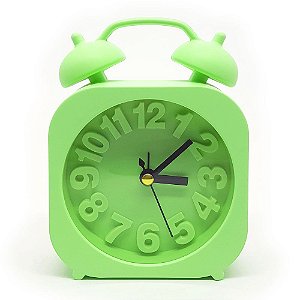 Relógio de mesa Retrô Moderno quadrado - verde