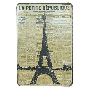 Placa de Metal París Torre Eiffel