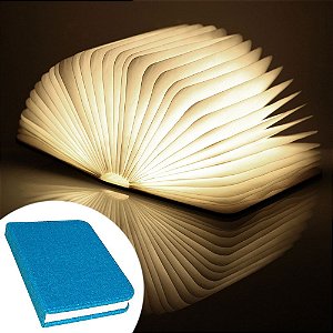 Luminária Livro sem fio BookLight Seven Colors - capa azul claro