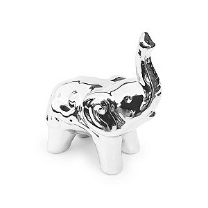 Enfeite de porcelana Elefante - prateado