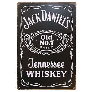 Placa de Metal Jack Daniel's Jennessee Whiskey - 30 x 20 cm