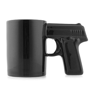 Caneca Revolver Pistola Glock - preta