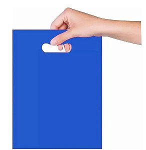Sacola Plástica Azul 20x30 cm - Pct c/50 unidades