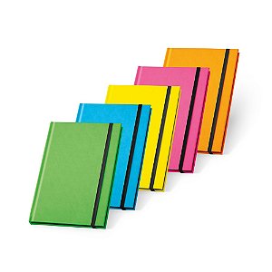 Caderno capa dura PU fluorescente 96 folhas pautadas