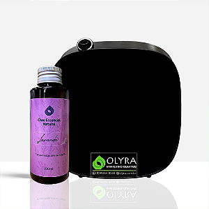 Kit Aromatizador Olyra Comfort 45m² Preta + Óleo Essencial 100ml