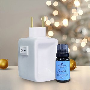 Kit Natal – Aromatizador de Porcelana Branco + Óleo Natural 10ml