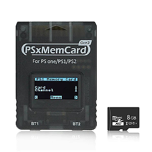 PSxMemCard Geração 2 para Psone / PS1 / PS2 Preto - Bitfunx