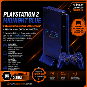 Console Playstation 2 Midnight Blue CIB - Sony [Clique para fotos]