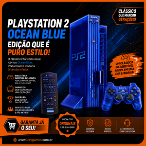 Console Playstation 2 Ocean Blue - Loose [Clique para fotos]