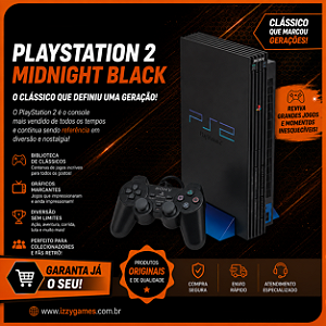 Console Playstation 2 Midnight Black CIB - Sony [Clique para fotos]