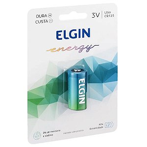 Bateria Elgin Lítio Cr123 3v Alta Duração - 82316