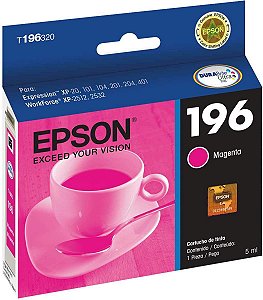 Cartucho De Tinta Epson 196 T196320 4ml Original T196 - Magenta