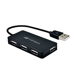 Hub USB 2.0 C3Tech, 4 Portas HU-220BK Plug and Play - Preto