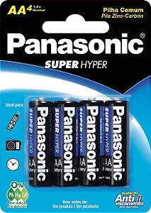 Pilha Aa Panasonic Comum Um-3shs 1,5v - Blister Com 4 Unidades