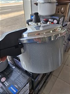 Panela de pressao de 4.2 litros , Revestimento ceramico e fundo para fogao de induçao ,Cor Cinza