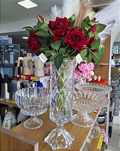 Vaso decorativo em cristal de Wolf  40 cm de altura por 12 cm de diâmetro