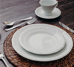 Aparelho de Jantar e Chá Porcelana Schmidt 30 peças - Dec. Edite 2