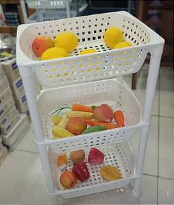 Fruteira organizadora com 3 divisões,  ordene