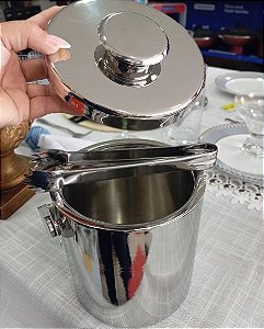 Balde para gelo térmico, inox de 1.5 litros com alça e pegador