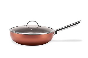 Wok com Tampa - Curry 28 x 8 cm - Cobre Brinox