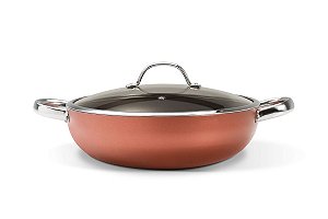 Wok com Tampa - Curry 28 x 8 cm - Cobre Brinox