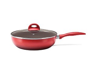 Wok com Tampa - Ceramic Life Smart Plus Ø 28 x 8 cm 3,4 L - Vermelho Ø 28 x 8 cm 3,4 L - Vermelho Brinox