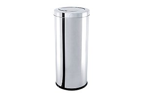 Lixeira Inox com Tampa Basculante 28,17 Litros - Decorline Lixeiras Ø 25 x 60 cm - Brinox