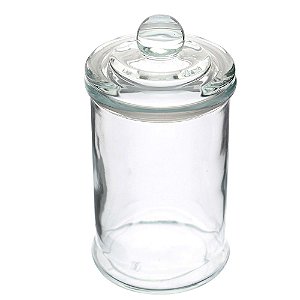 Porta mantimento redondo em vidro liso com tampa 600ml Ø10xA18cm