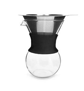 Passador De Cafe Vidro Silicone Preto Mimo