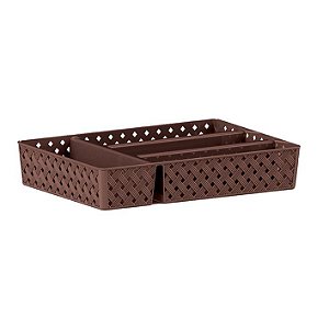 Porta Talheres Rattan Chocolate