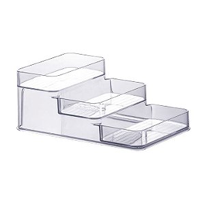 ORGANIZADOR DIAMOND TRIPLO 26X16X10 CM CRISTAL