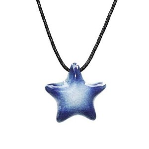 Colar Aromatizador de Cerâmica - Estrela Azul