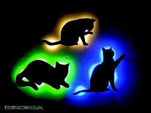 Gatinhos de parede MDF de LED