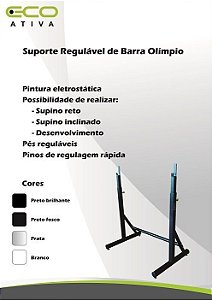 Suporte Regulável de Barra Olimpico