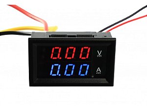 Voltímetro Digital com Amperímetro 10A / 0 a 100VDC