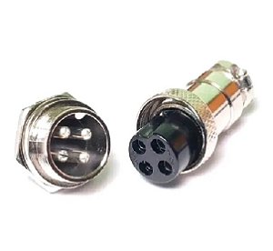 Conector Mike 4 Vias Macho e Fêmea