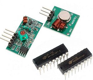 Kit Transmissor e Receptor Rf 433Mhz + Encoder HT12E e Decoder HT12D