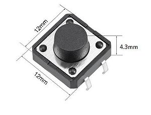 Push Button (Chave Táctil) 12x12x4,3 mm