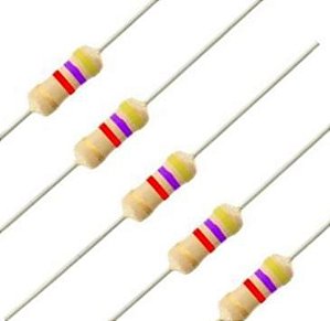 Resistor 4K7 Ω 1/4W x 10 Unidades