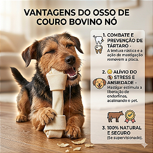 Osso de Couro Bovino Petisco Mastigável - escolha a variação