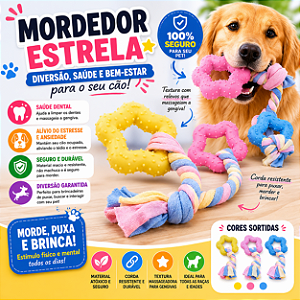 Brinquedo Pet Dog Mordedor Estrela Corda