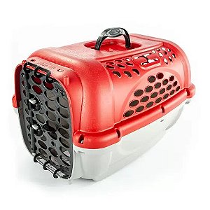 Caixa de Transporte Pet para Cães e Gatos Vermelho