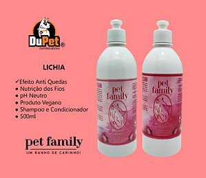 LICHIA - Shampoo + Creme Condicionador Efeito AntiQuedas Pet Family 500 ml