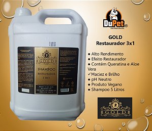 GOLD - Shampoo Restaurador 3x1 Alto Rendimento 5 Litros