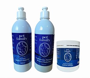 BRANQUEADOR MATIZANTE - Shampoo + Creme Condicionador + Máscara Hidratação Pet Family