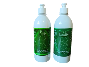 MELALEUCA - Shampoo + Leave In Creme Hidratante Sem Enxágue Com Óleo de Melaleuca Pet Family 500 ml
