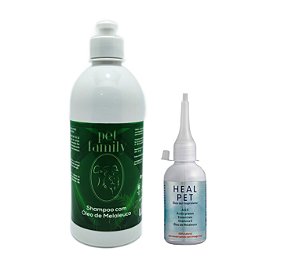 MELALEUCA - Shampoo Pet + Óleo Dermoprotetor Anti dematite Pet Family